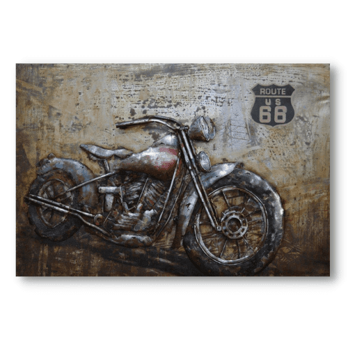 Tableau métal Motorcycle Route 66