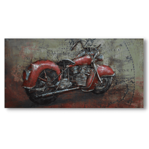art metal moto rouge