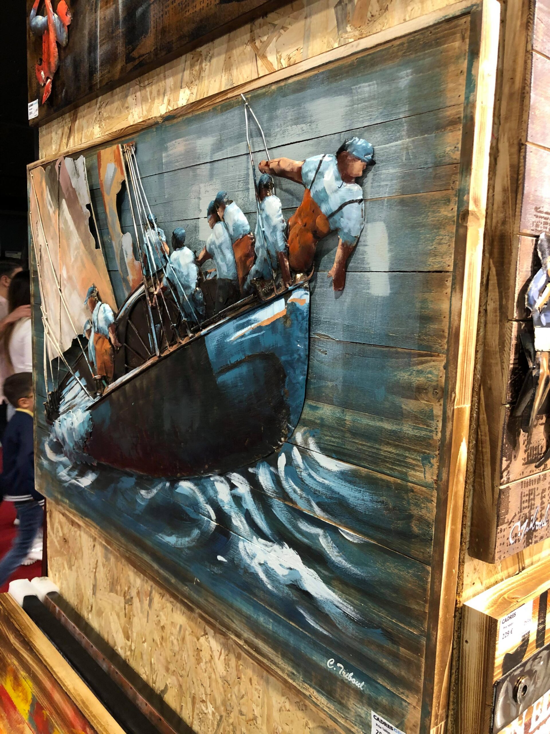 Tableau métal Course en mer