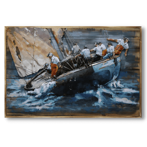 Tableau métal Course en mer