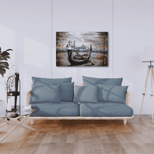 Tableau métal Venise Gondole