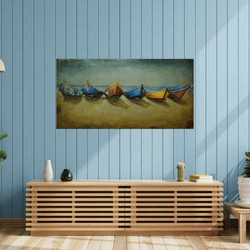 Tableau métal Les Pirogues
