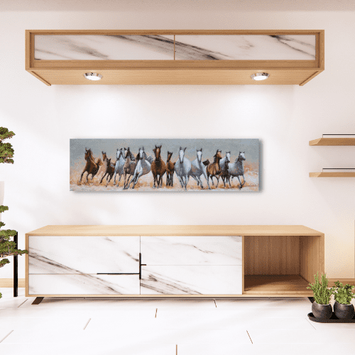 Tableau métal Chevaux aux galops