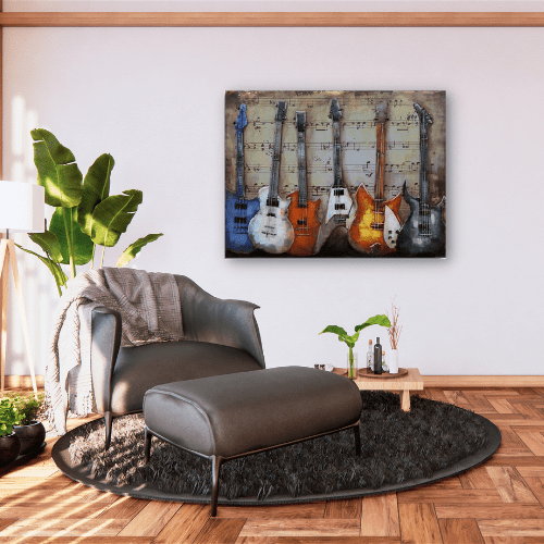 Tableau métal Mes guitares