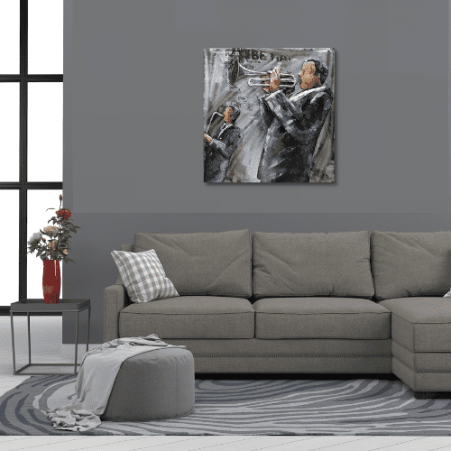 Tableau métal Duo Trompette Saxo