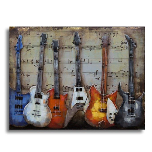 Tableau métal Mes guitares
