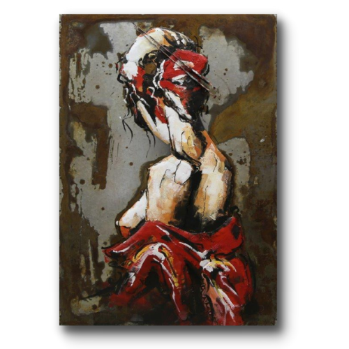 Tableau métal Gaisha rouge