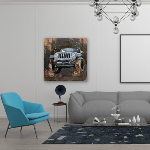 Tableau métal Raid en Jeep