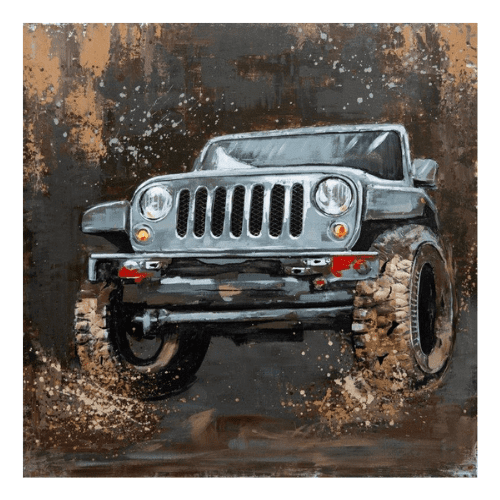 Tableau métal Raid en Jeep