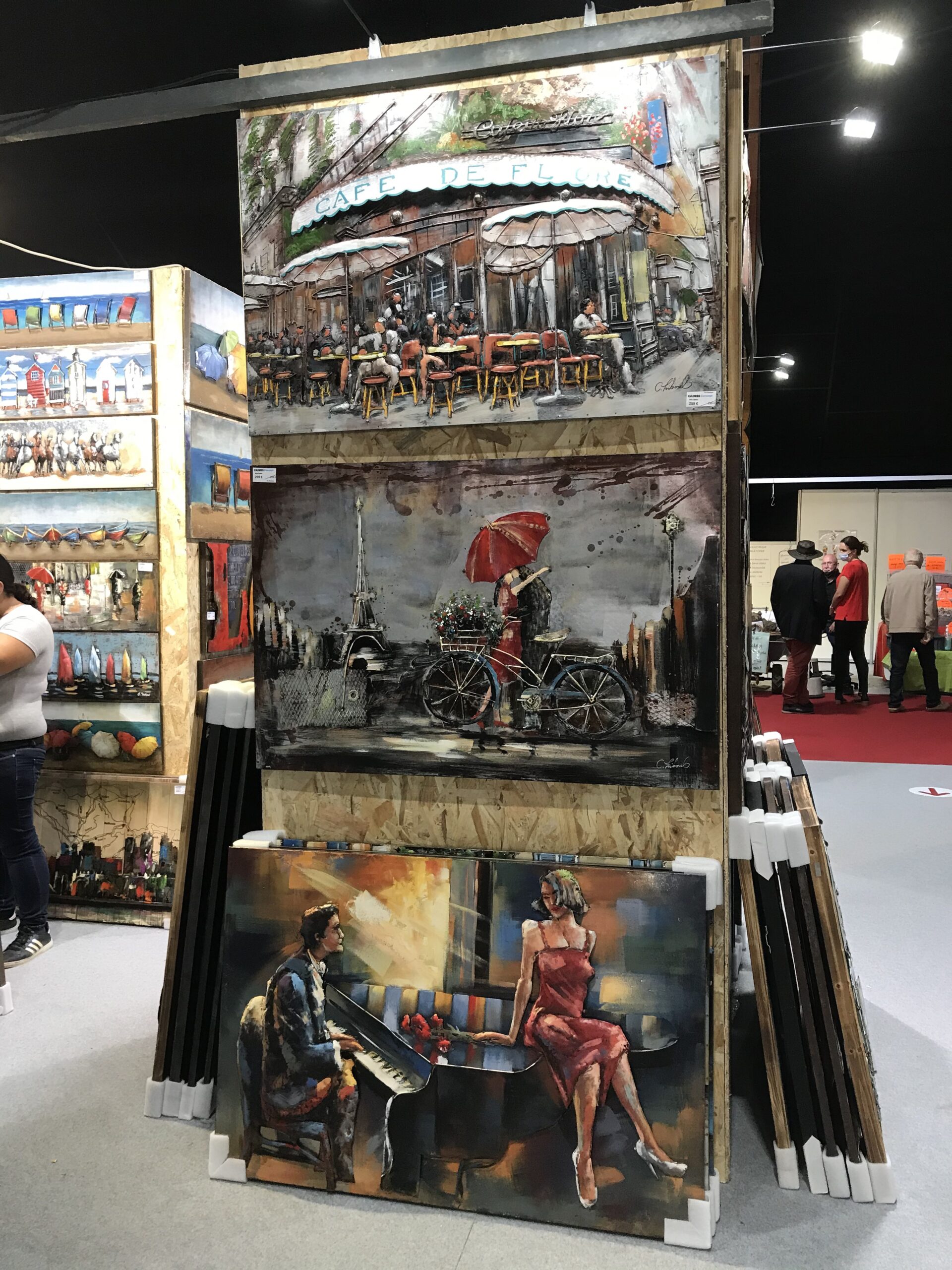 Tableau mural Laquared avec cadre en bois et métal doré Applications en relief