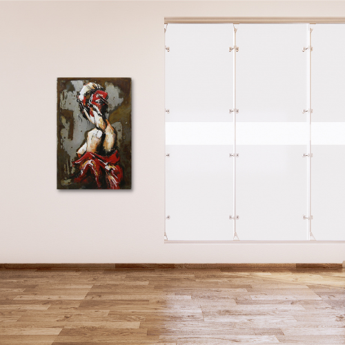 Tableau métal Gaisha rouge