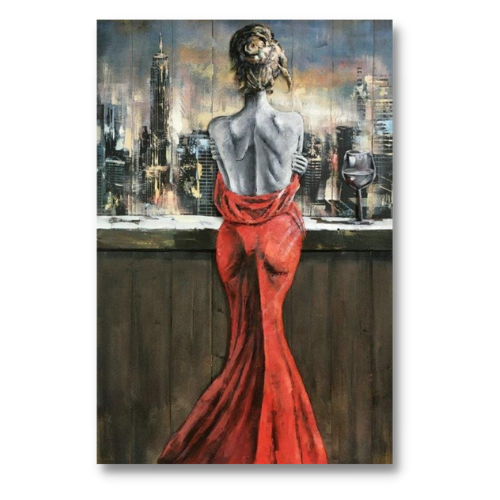 Tableau métal la femme fatale