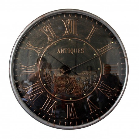 Horloge murale métal à engrenages tournants 60cm