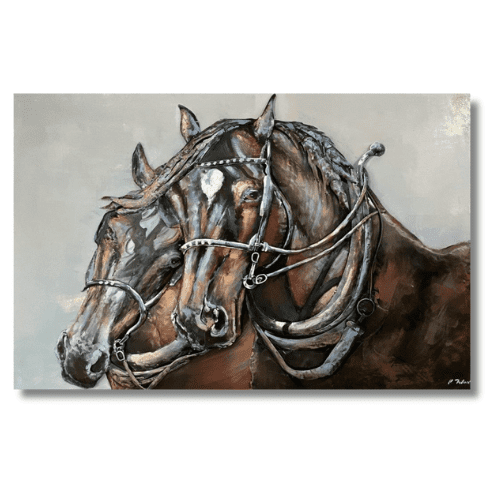 Tableau métal Chevaux de trait